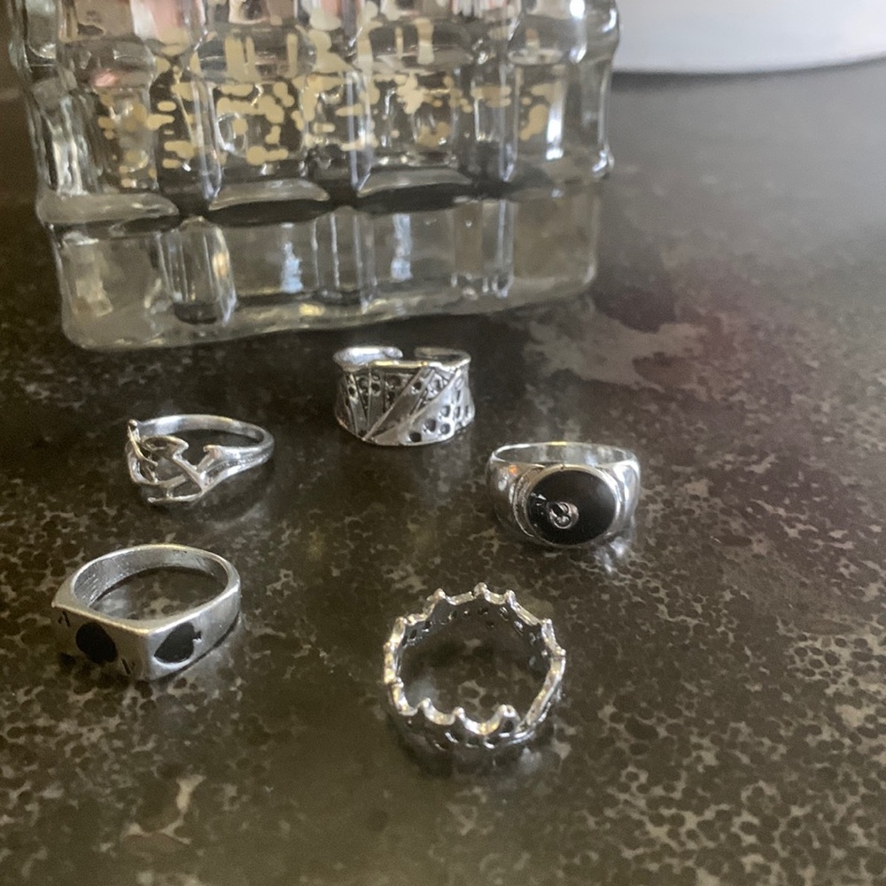 Cute silver plated rings size!!